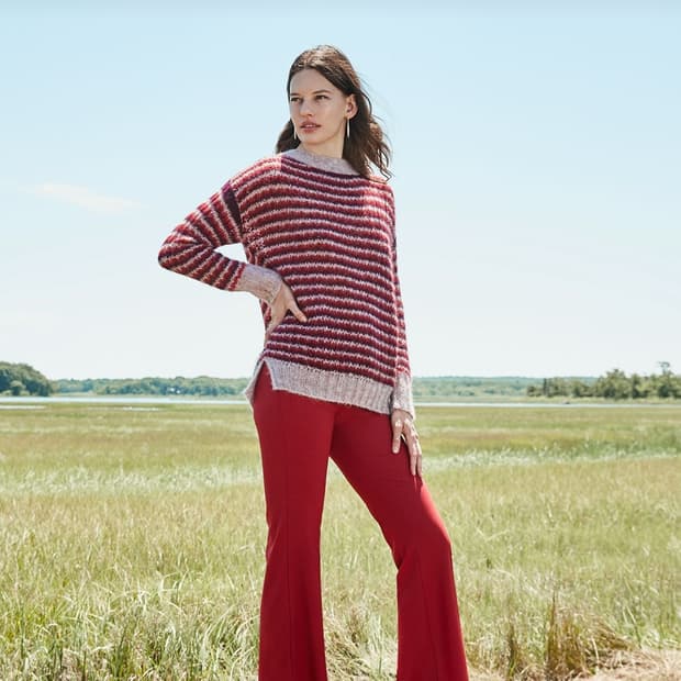 띠어리 알파카 스트라이프 니트 스웨터