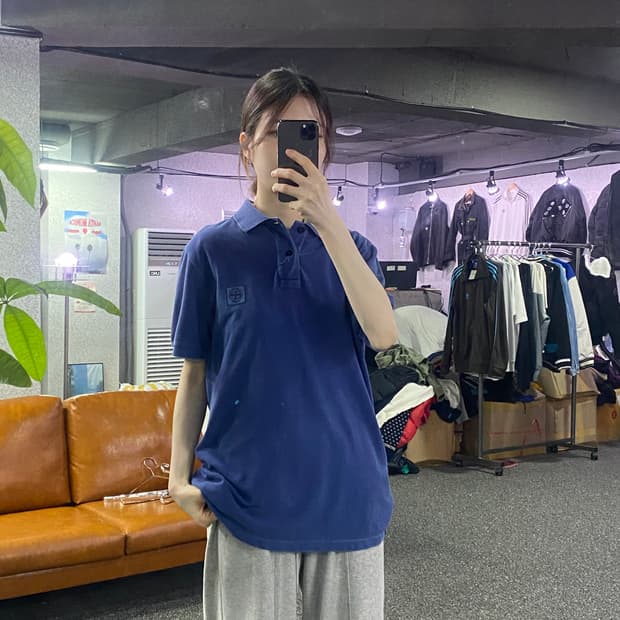 스톤아일랜드 네이비 슬림핏 피케티 B2008