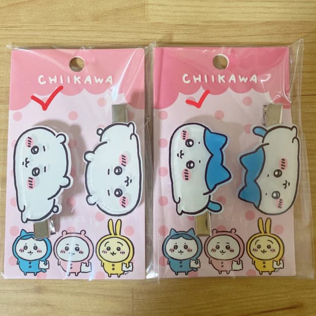 먼작귀 치이카와 하치와레 누워있는 헤어핀