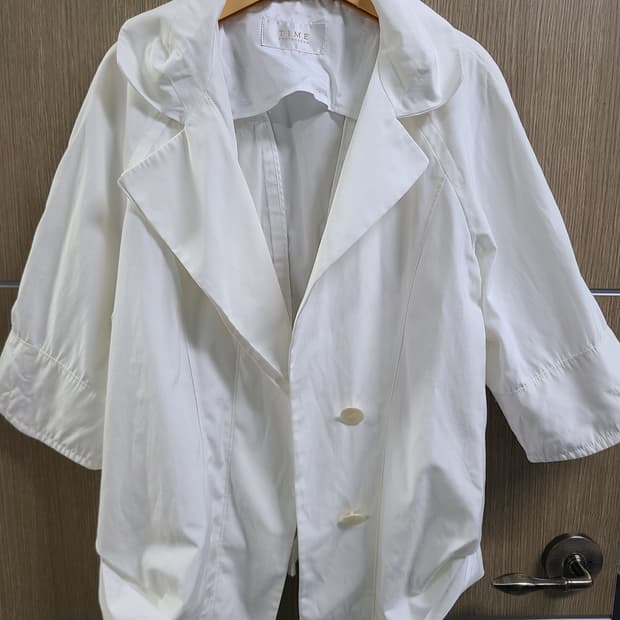 타임 화이트 7부 소매 자켓