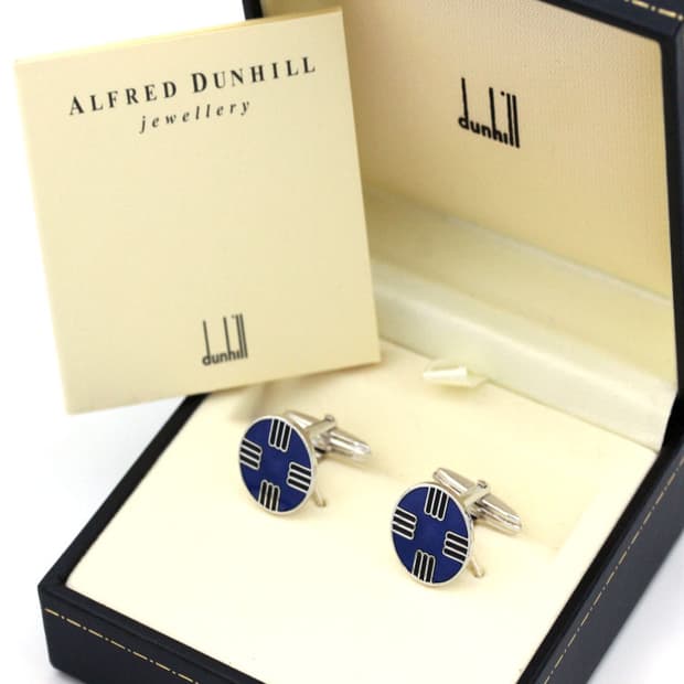 던힐 A등급 실버925 은 보증서 포함 남자 명품 커프스