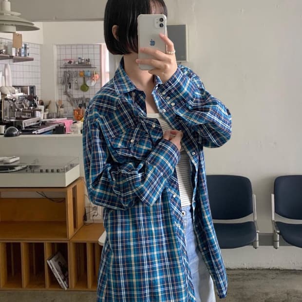 랭글러 체크 셔츠 (Man XL)