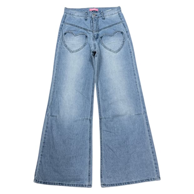 매드핑크 하트 포켓 부츠컷 데님 팬츠 바지 1