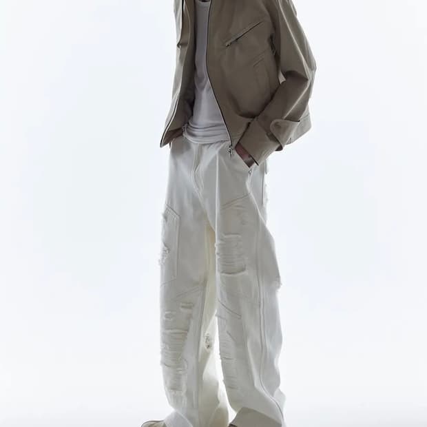 언지미크 / 디스트로이드 데님 팬츠 / S