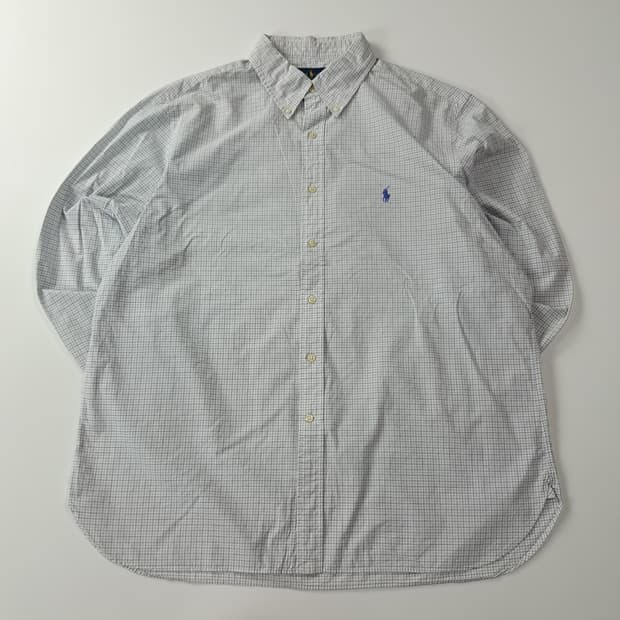CA688 XL 폴로 00s 블루블랙 마이크로체크 셔츠 남방