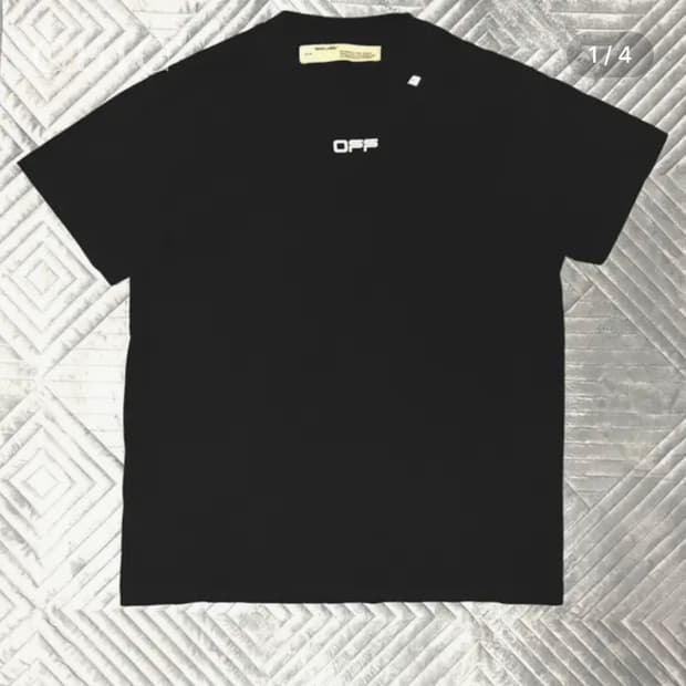 오프화이트 카라바지오 애로우 반팔 티셔츠 (블랙, 한정판)