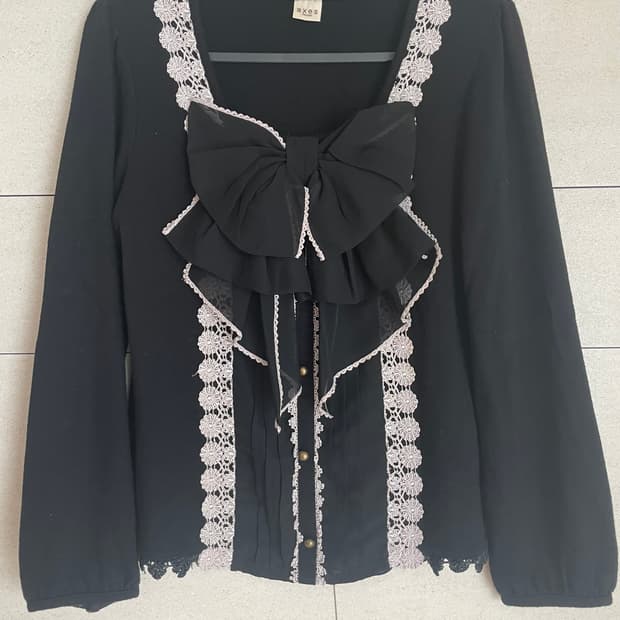 엑시즈팜 리본 롱슬리브 로걀탑 공겜여주 갸루 리즈리사