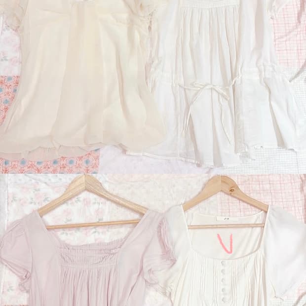 카메 빈티지 모리걸 대장 화이트 블라우스 아오이유우 여리템