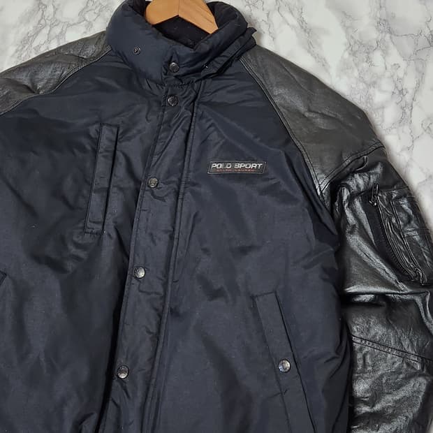 폴로 스포츠 가죽 마원 패딩 자켓