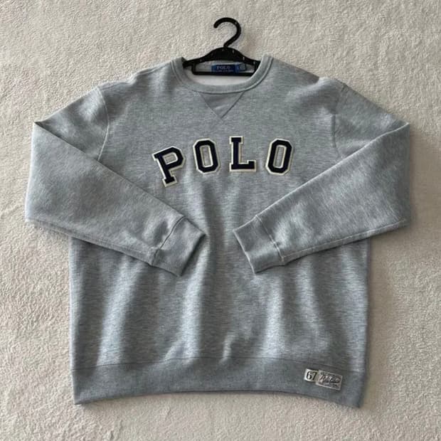 폴로 기모 맨투맨 로고 스펠 L사이즈 (A급)