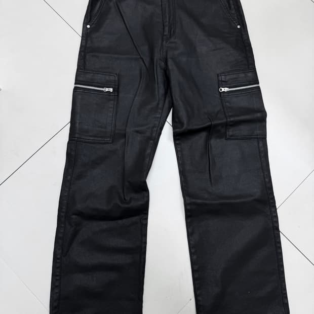 파브레가 카본 지퍼 세미 와이드 코팅 왁스 카고 팬츠