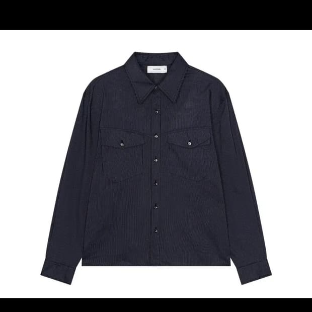 웨이비니스 25fw 호리즌 스트라이프 셔츠 네이비