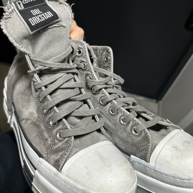 컨버스 x 다크쉐도우 더블 다크스타 오버다이 척 70 하이 콘크리트