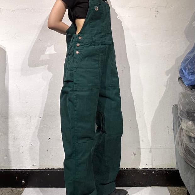 디키즈 jameson 딥 그린 워크 오버롤 멜빵 바지 