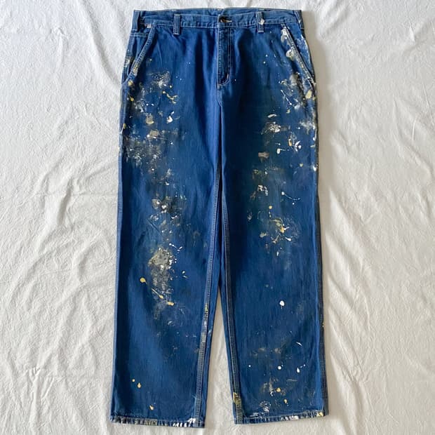 칼하트 페인팅 데님 워크 팬츠