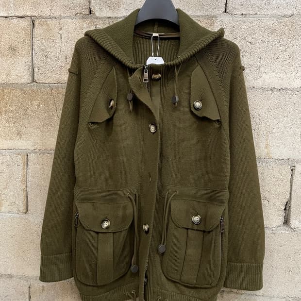 버버리 브릿 후드 니트 집업