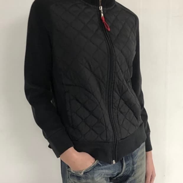 Prade black quilted zip up
