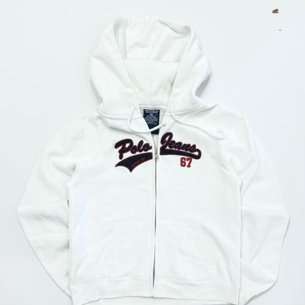 Polo 폴로랄프로렌 화이트 후드 집업