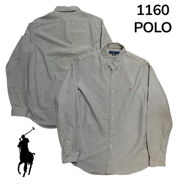 폴로 클래식핏 솔리드 셔츠 그레이 M