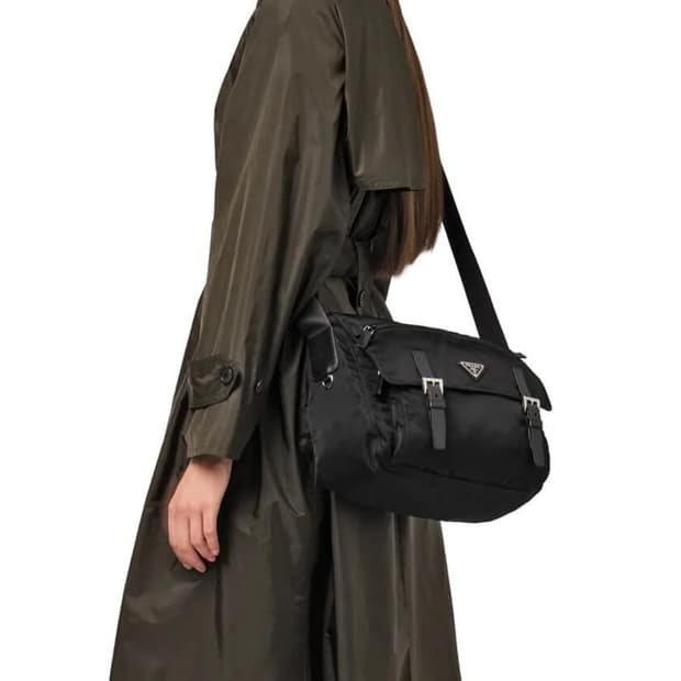 프라다 삼각로고 나일론 레더패치 보스턴 백