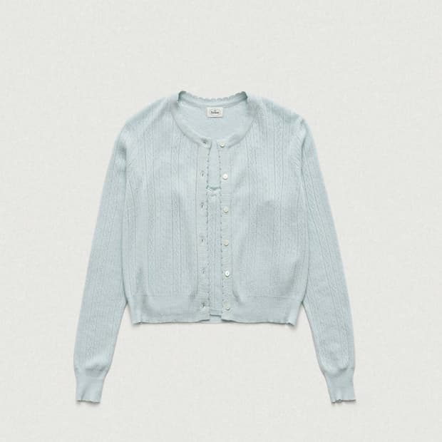 더바넷 Lorin Pointelle Knit Cardigan