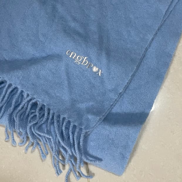 앵브록스 데일리 하트 울 머플러 아쿠아마린 목도리
