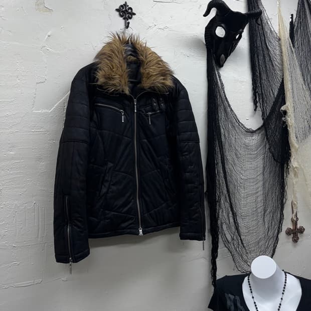 Asm 00s vkei trimming fur jacket