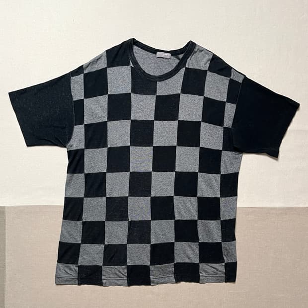 90s 꼼데가르송 옴므 체커보드 티셔츠 다나카옴므