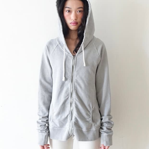 샵페어리 워시드 릴리 후디 후드집업 그레이