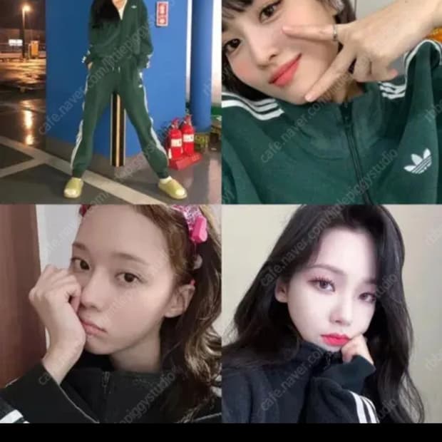 아디다스 손나은 오버핏 부클자켓 그린  M(105)