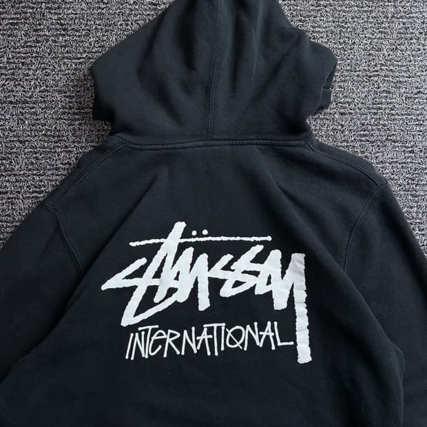 스투시 인터네셔널 빅로고 후디 블랙 3729