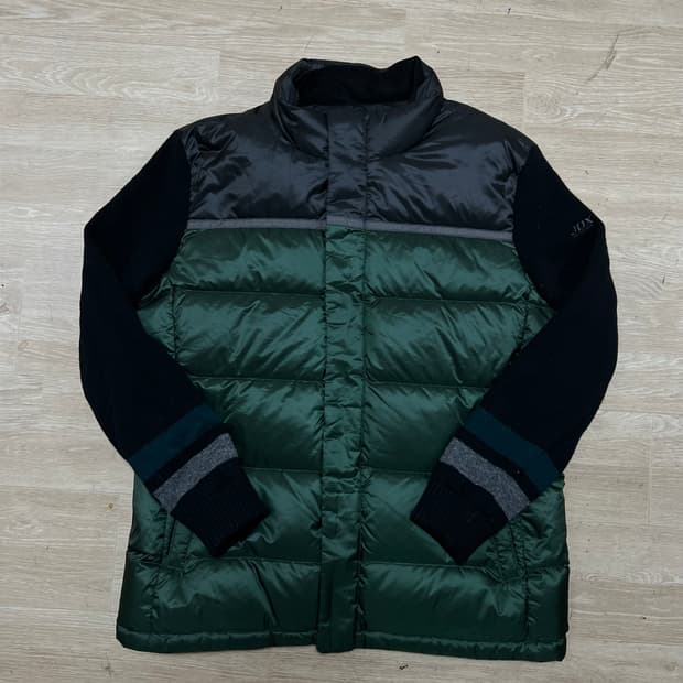JDX 골프웨어 덕다운 니트 배색 패딩 점퍼 [다크 그린] XL/105