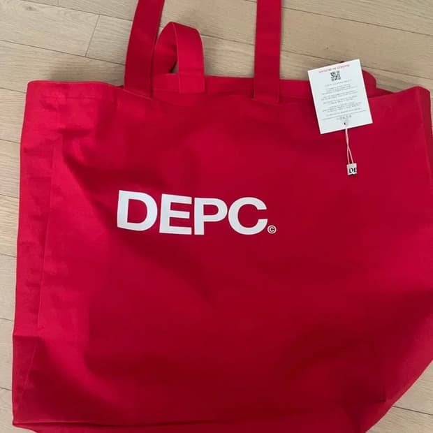 뎁크 로고 에코백 레드