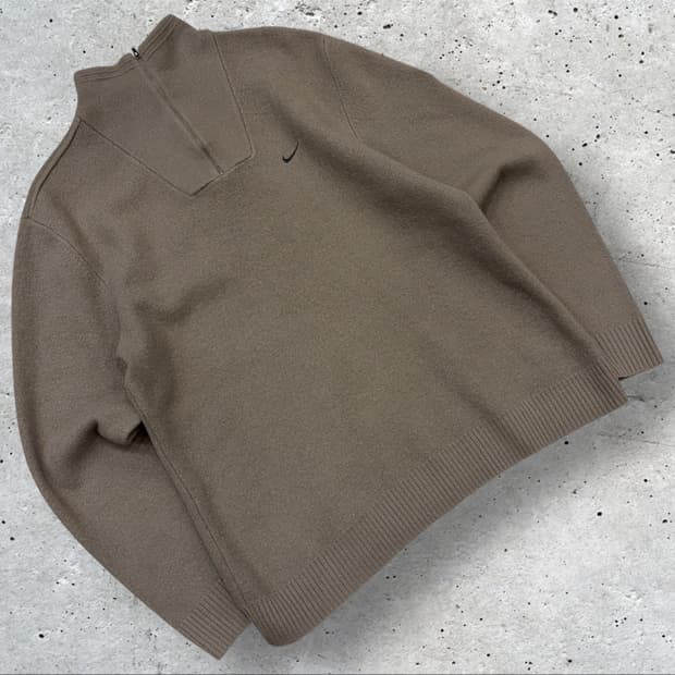 [XL] 00s 나이키 메리노울 하프집업 니트 브라운 C106