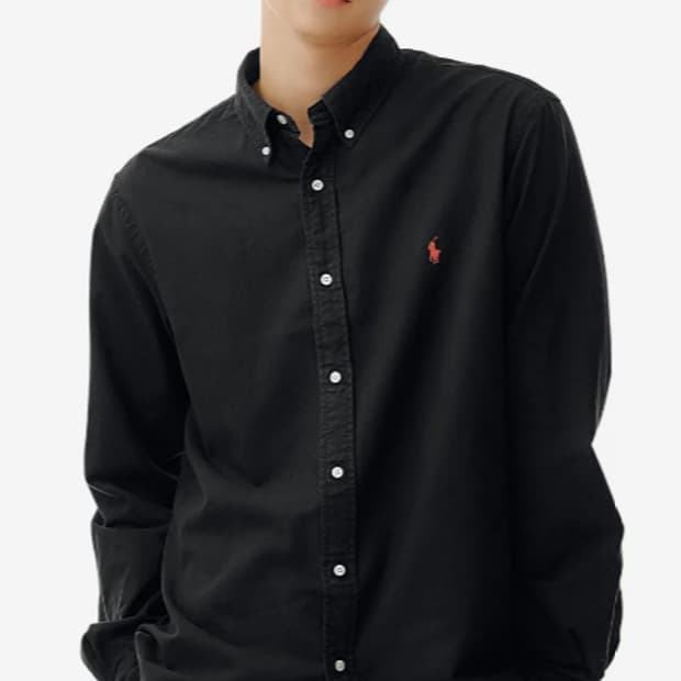 폴로 랄프로렌 옥스포드셔츠 블랙 색상 커스텀핏 XL 사이즈