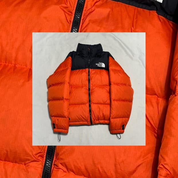 노스페이스 1996 눕시 오렌지 패딩
