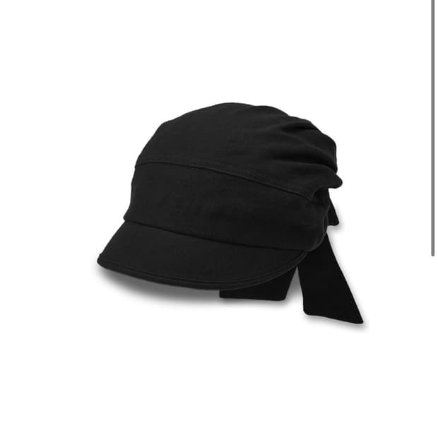 오픈와이와이 -LINEN TIE-UP HAT, BLACK
