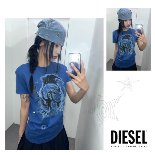 디젤 인디언 프린팅 반팔티