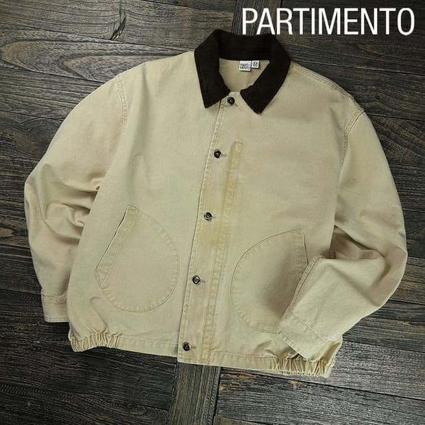 [파르티멘토] 코듀로이 골덴 카라 오버핏 워크 자켓 샌드 M19285