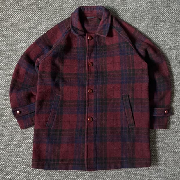 90s J.PRESS 제이프레스 울 체크 코트 (105-108)