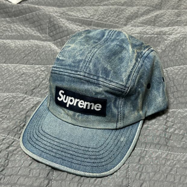 [25FW] 슈프림 박스 로고 데님 캠프캡 워시드 치노 트윌 볼캡 모자