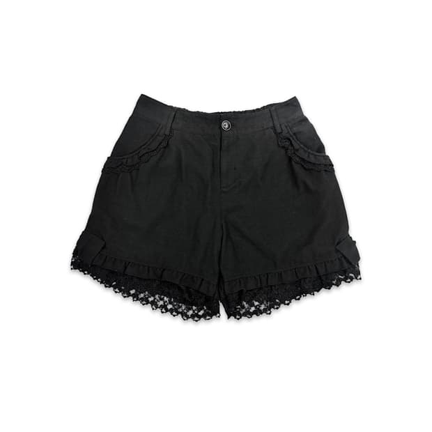 빈티지 Axes Femme 블랙 레이스 하프 팬츠