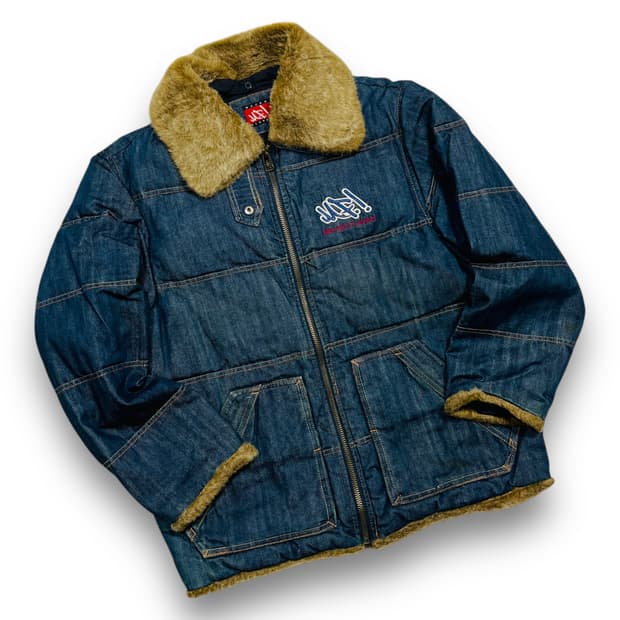 마자플라바 덕다운 올드스쿨 힙합 데님 패딩