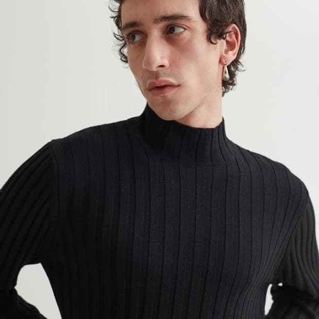 Sefr 세퍼 Jay Mock Neck Sweater Black [XL]