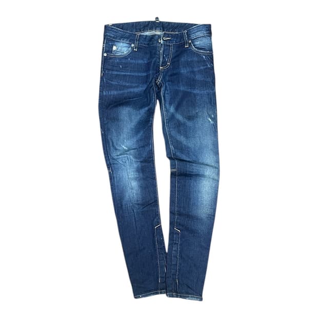 디스퀘어드2 우먼즈 y2k 데미지 지퍼 데님 팬츠