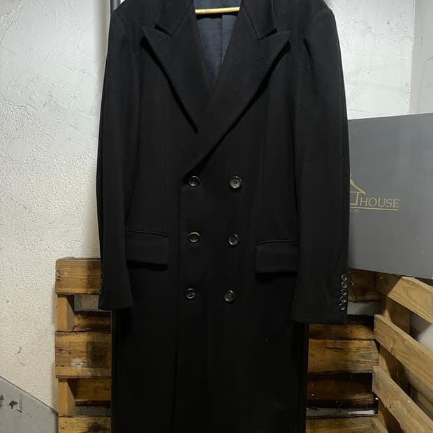 구찌 울 더블 브레스티드 롱 코트