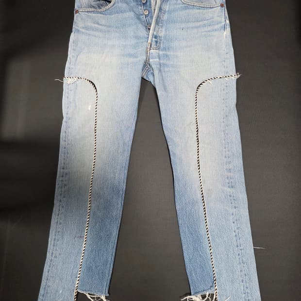 올드파크 파이핑 슬릿진 501xx 빈티지 리바이스 웨스턴