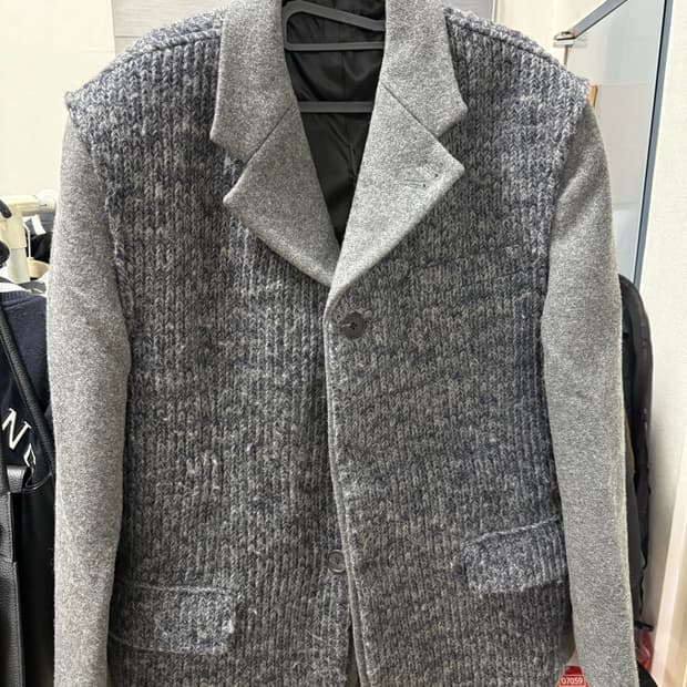 (L) STU 2패널 레이어드 블레이저 그레이