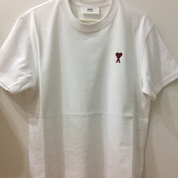 아미 스몰 하트 반팔 티셔츠 화이트