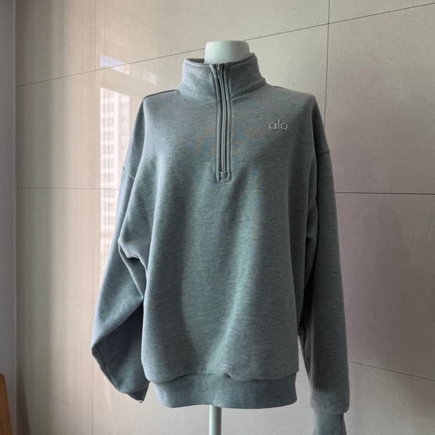 알로 요가 하프집업 맨투맨 그레이 S